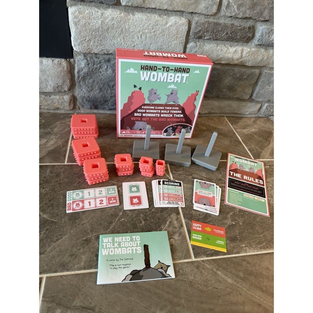 Hand to Hand Wombat Family Game Tower Teamwork Party Game Ages 7+ 3-6 Player
